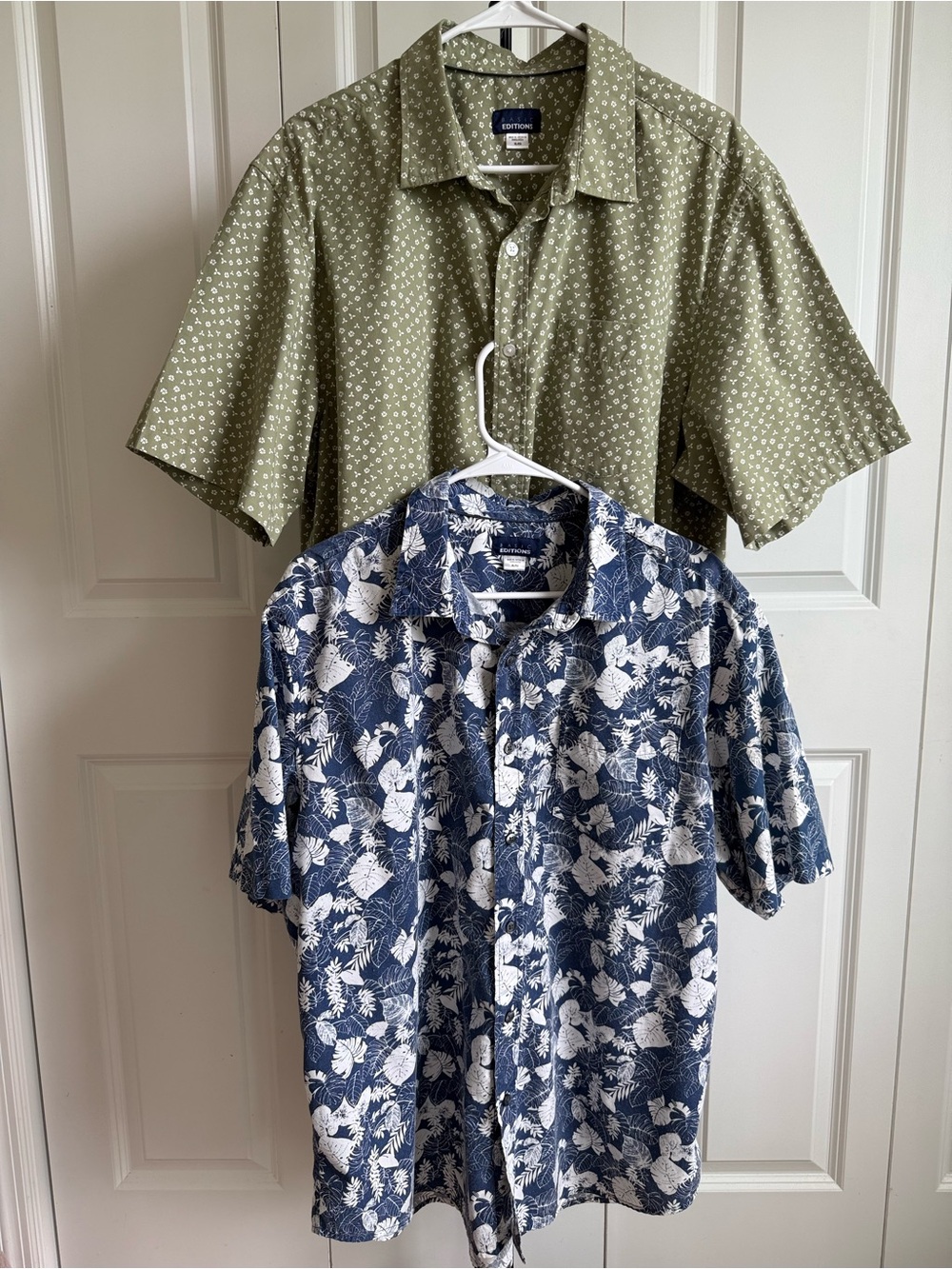 Basic Editions Men's XL Short Sleeve Button Down Shirt Bundle Tropical Floral 2P